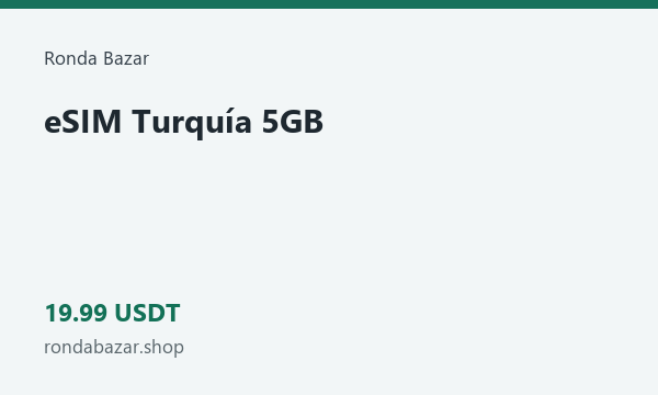 eSIM Turquía 5GB · 19.99 USDT