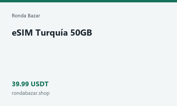 eSIM Turquía 50GB · 39.99 USDT